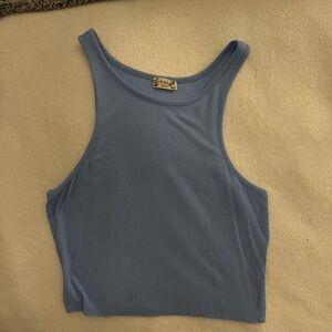 Free People Intimately Ribbed Blue Cropped Tank Top